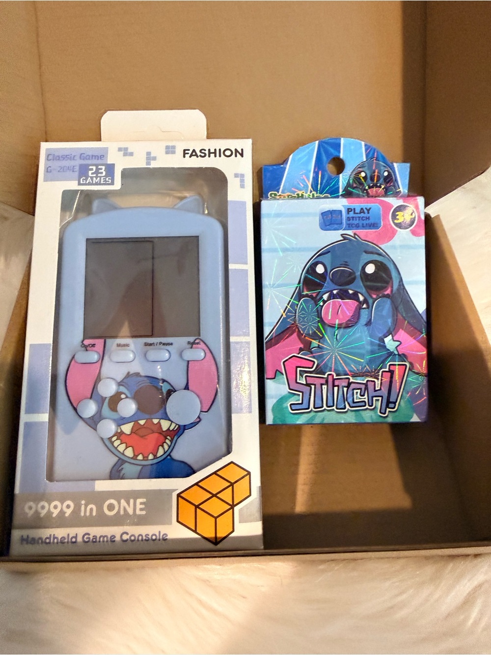 Stitch Themed Handheld Game Console and Stitch cards